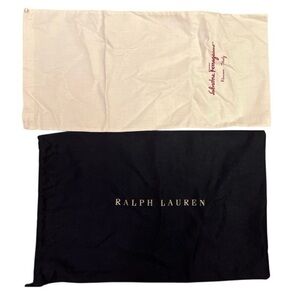 Bundle of 2 Designer Dust Bags – Ralph Lauren & Ferragamo for Shoes or Purses